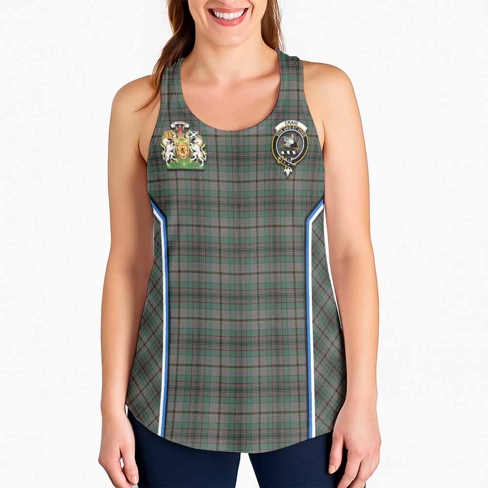 Craig Tartan Crest Women Racerback Tanks Scotland Coat of Arm Flag Style - Tartan Vibes Clothing