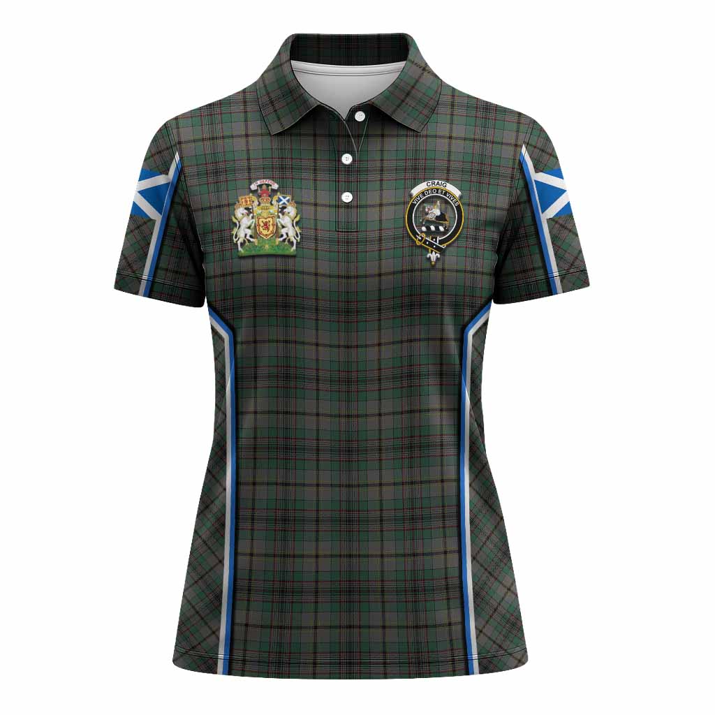 Craig Tartan Crest Women's Polo Shirt Scotland Coat of Arm Flag Style - Tartan Vibes Clothing