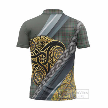 Craig Tartan Crest Zipper Polo Shirt Scottish Triskele Celtic