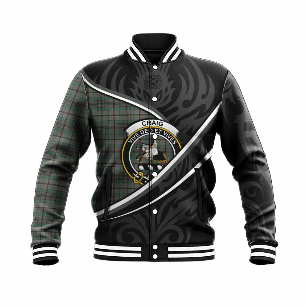 Craig Tartan Family Crest Baseball Jacket Celtic Scottish Thistle Floral - Tartan Vibes Clothing