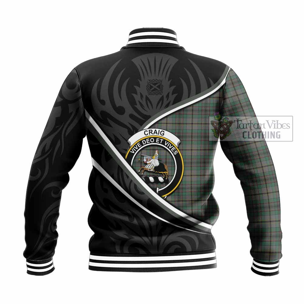Craig Tartan Family Crest Baseball Jacket Celtic Scottish Thistle Floral - Tartan Vibes Clothing
