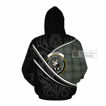 Craig Tartan Family Crest Cotton Hoodie Celtic Scottish Thistle Floral