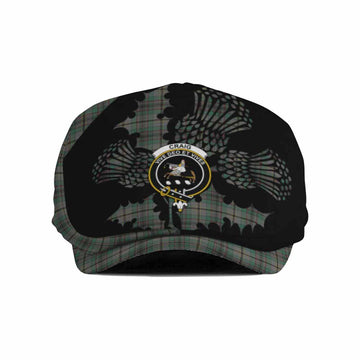 Craig Tartan Family Crest Flat Cap, Jeff Cap Scotland Thistle Floral