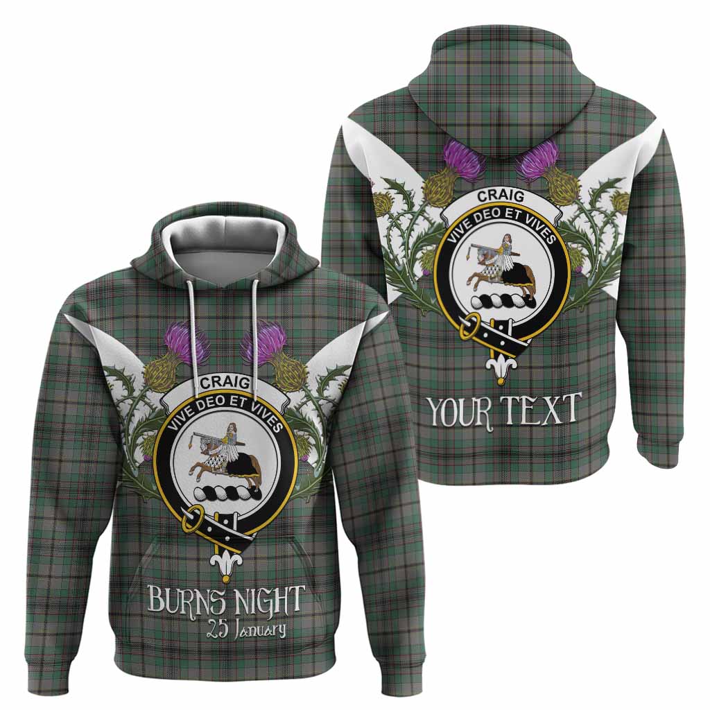 Craig Tartan Family Crest Hoodie Scottish Burns Night Thistle Floral
