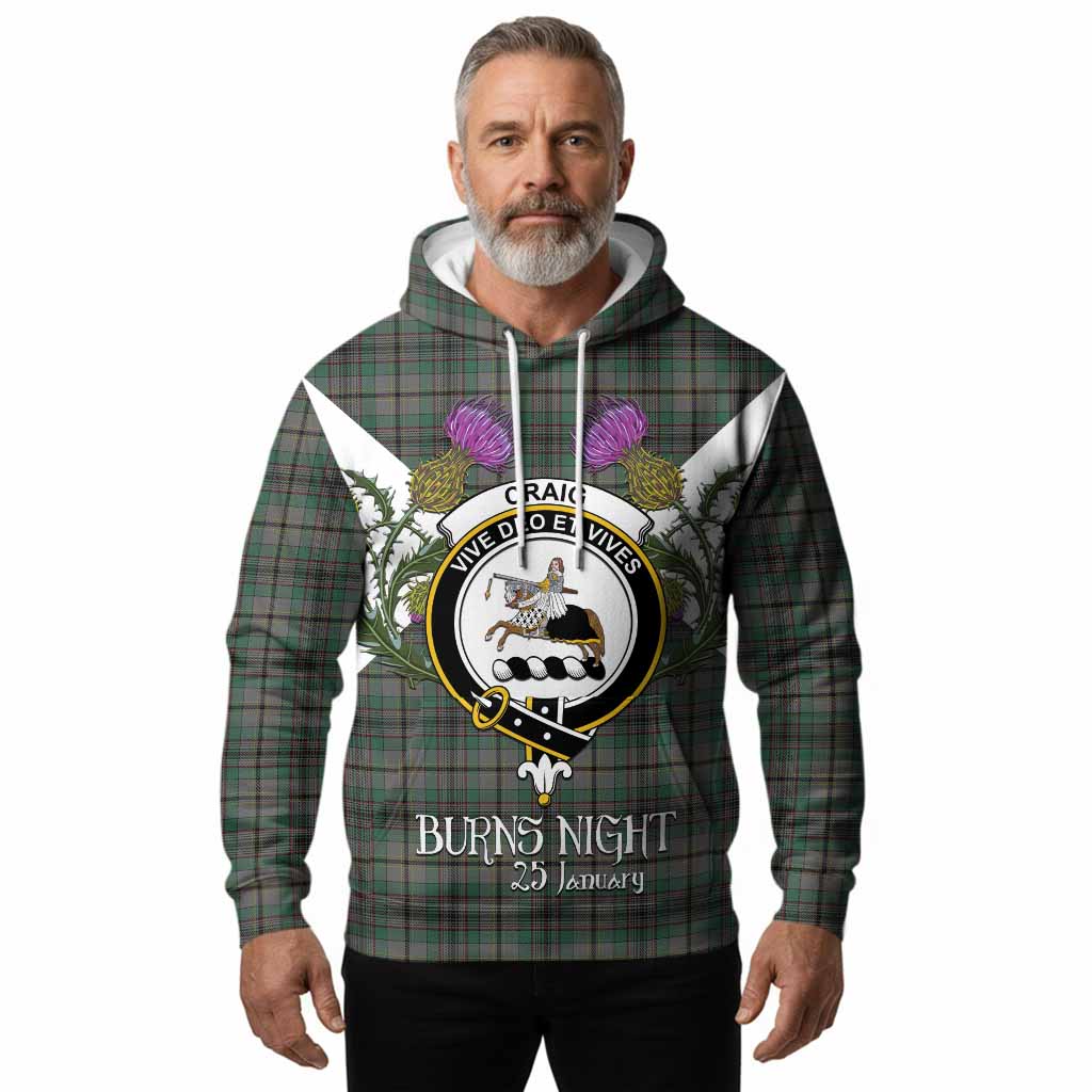 Craig Tartan Family Crest Hoodie Scottish Burns Night Thistle Floral