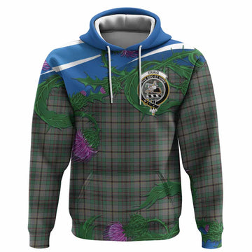 Craig Tartan Family Crest Hoodie Thistle in Minimalism