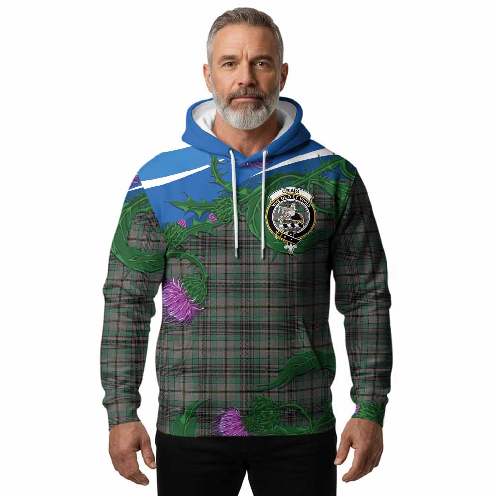 Craig Tartan Family Crest Hoodie Thistle in Minimalism