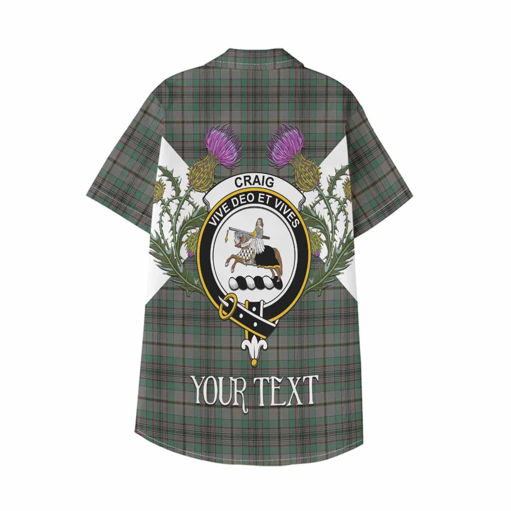 Craig Tartan Family Crest Kid Hawaiian Shirt Scottish Burns Night Thistle Floral