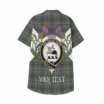 Craig Tartan Family Crest Kid Hawaiian Shirt Scottish Burns Night Thistle Floral