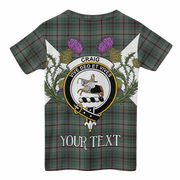 Craig Tartan Family Crest Kid T-shirt Scottish Burns Night Thistle Floral