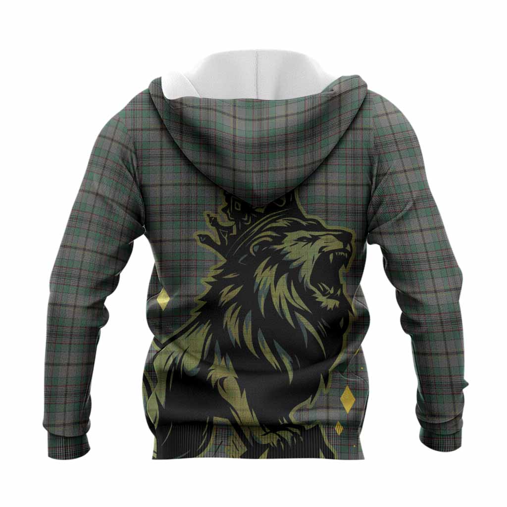 Craig Tartan Family Crest Knitted Hoodie Crowned Lion Roaring