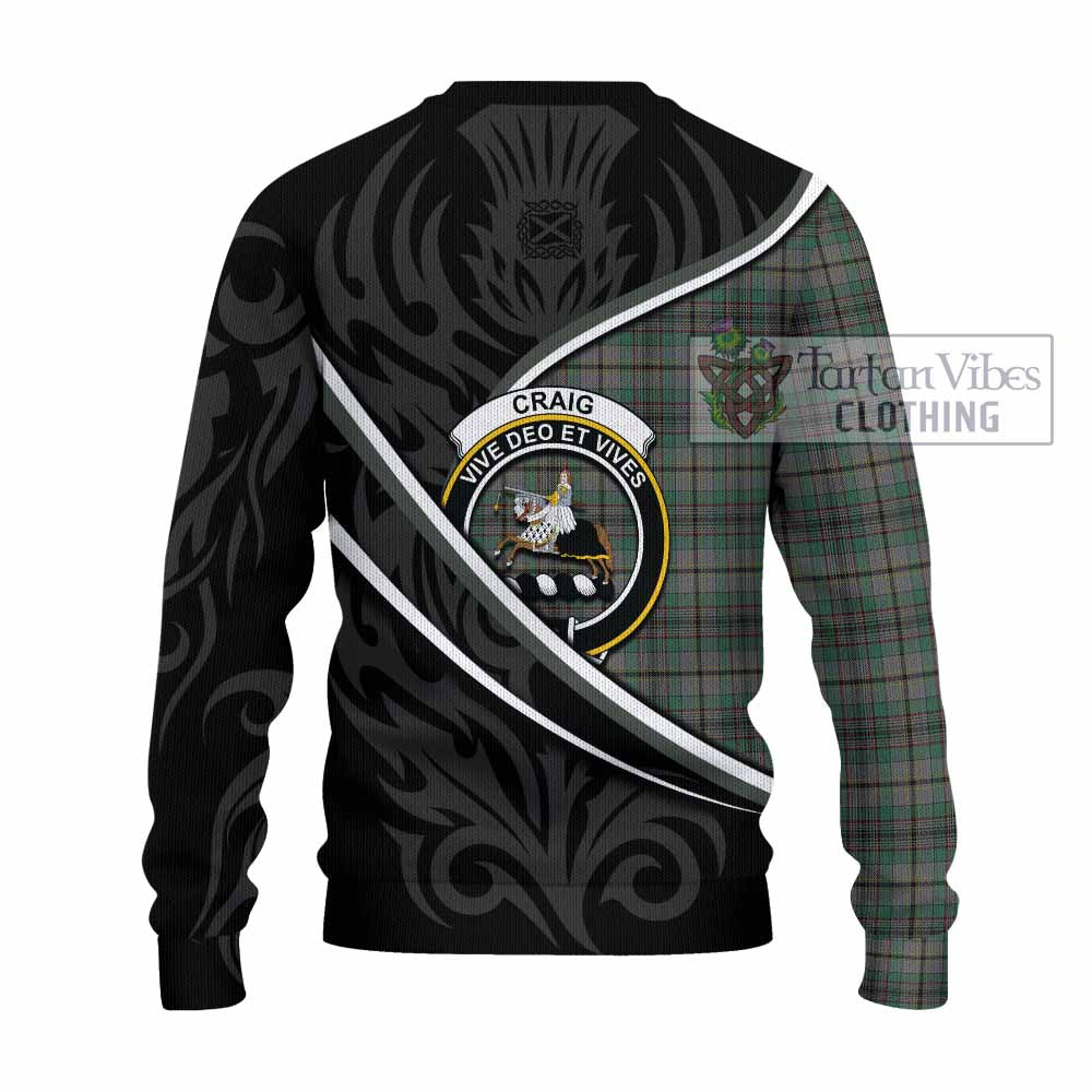 Craig Tartan Family Crest Knitted Sweater Celtic Scottish Thistle Floral - Tartan Vibes Clothing