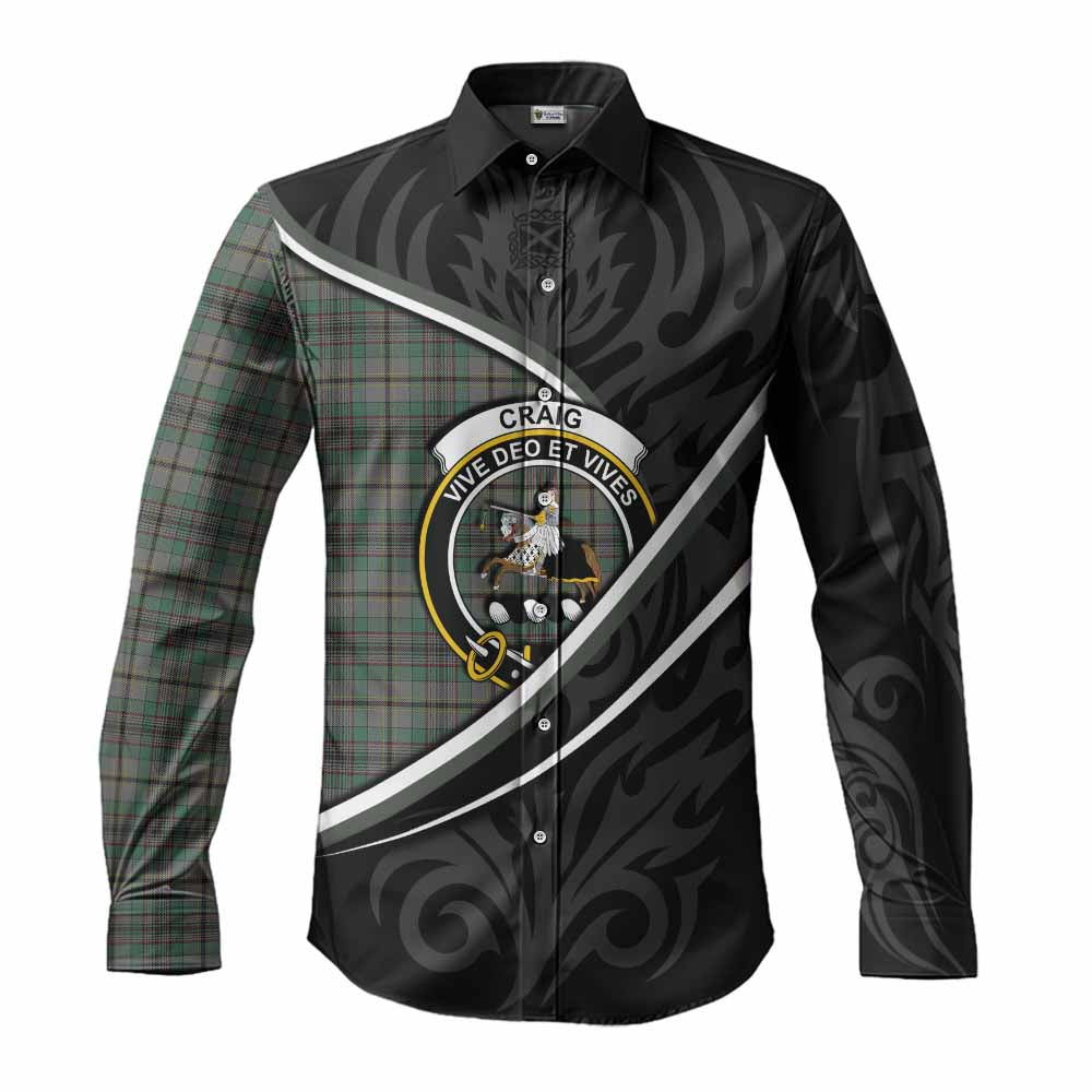Craig Tartan Family Crest Long Sleeve Button Shirts Celtic Scottish Thistle Floral - Tartan Vibes Clothing