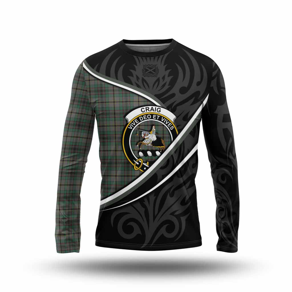 Craig Tartan Family Crest Long Sleeve T-Shirt Celtic Scottish Thistle Floral - Tartan Vibes Clothing
