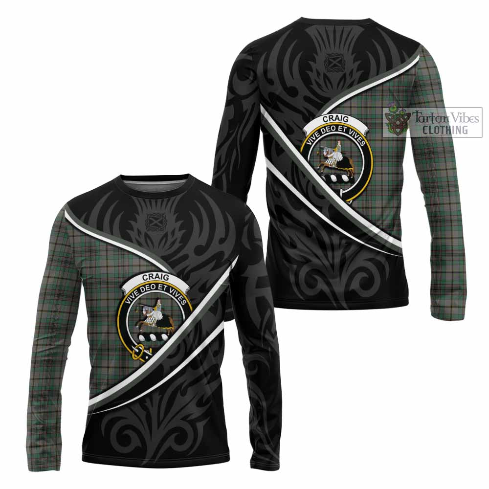 Craig Tartan Family Crest Long Sleeve T-Shirt Celtic Scottish Thistle Floral - Tartan Vibes Clothing
