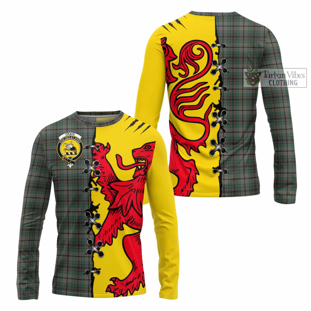 Craig Tartan Family Crest Long Sleeve T-Shirt Lion Rampant Honor - Tartan Vibes Clothing
