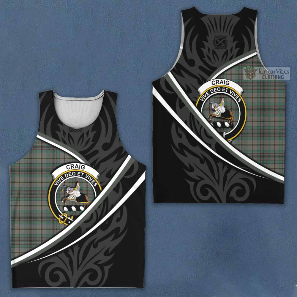 Craig Tartan Family Crest Men Tank Top Celtic Scottish Thistle Floral - Tartan Vibes Clothing