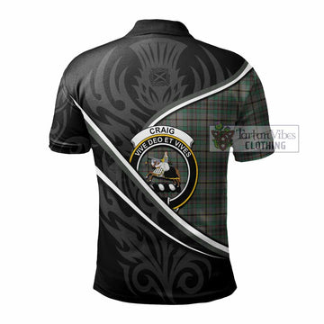 Craig Tartan Family Crest Polo Shirt Celtic Scottish Thistle Floral