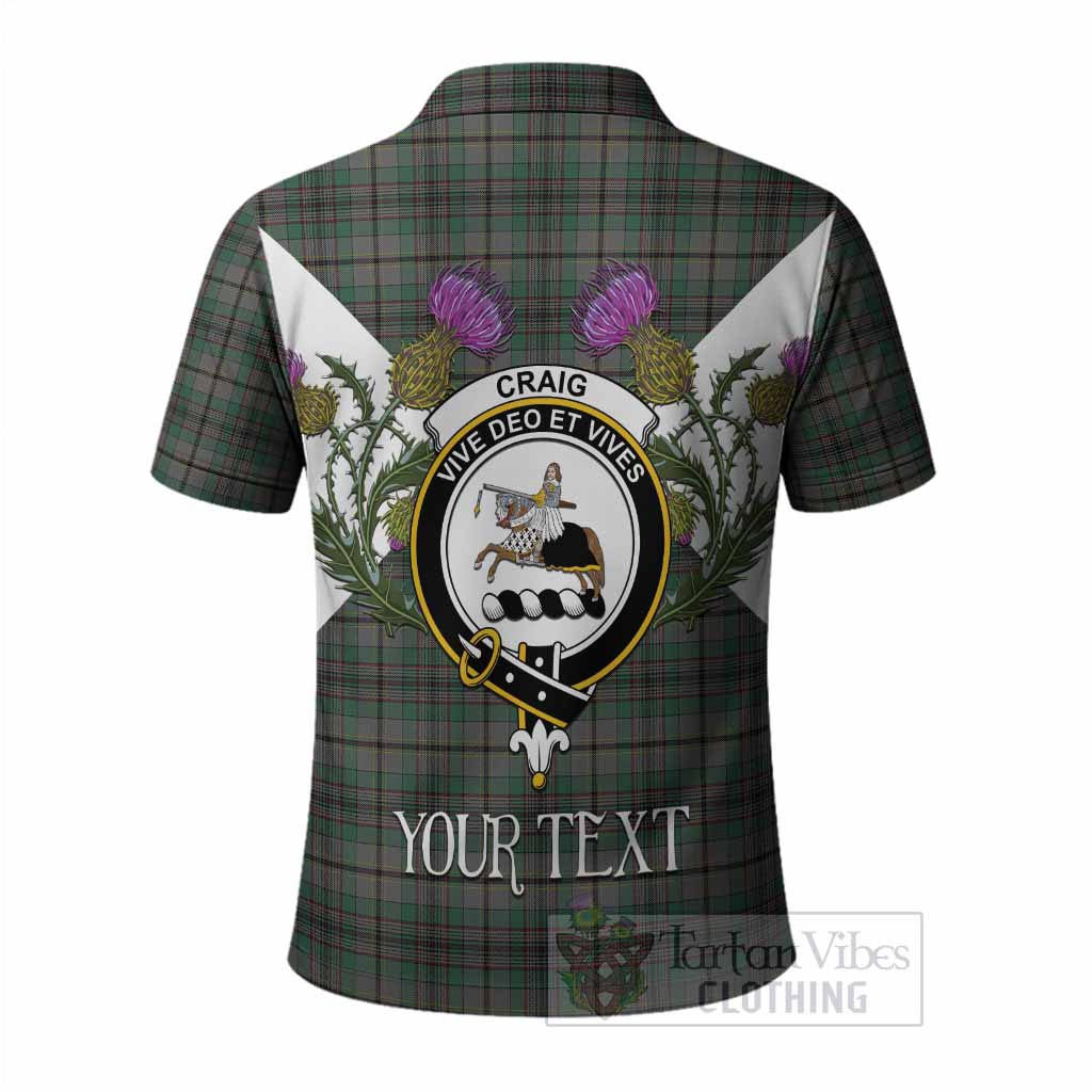 Craig Tartan Family Crest Polo Shirt Scottish Burns Night Thistle Floral