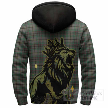 Craig Tartan Family Crest Sherpa Hoodie Crowned Lion Roaring