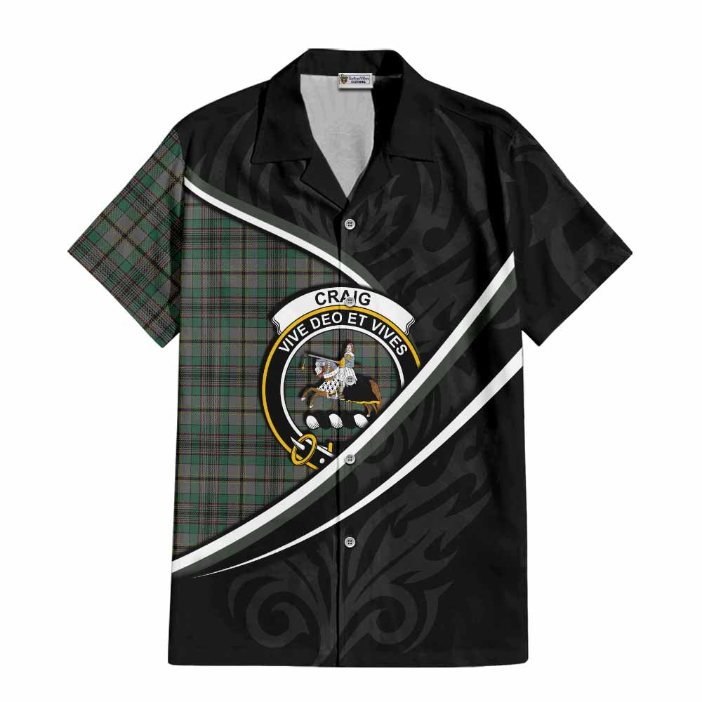 Craig Tartan Family Crest Short Sleeve Button Shirt Celtic Scottish Thistle Floral - Tartan Vibes Clothing