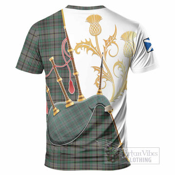 Craig Tartan Family Crest T-Shirt Bagpipes with Scottish Thistle