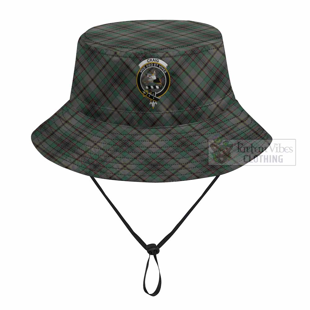 Craig Tartan Fishing Hat with Family Crest