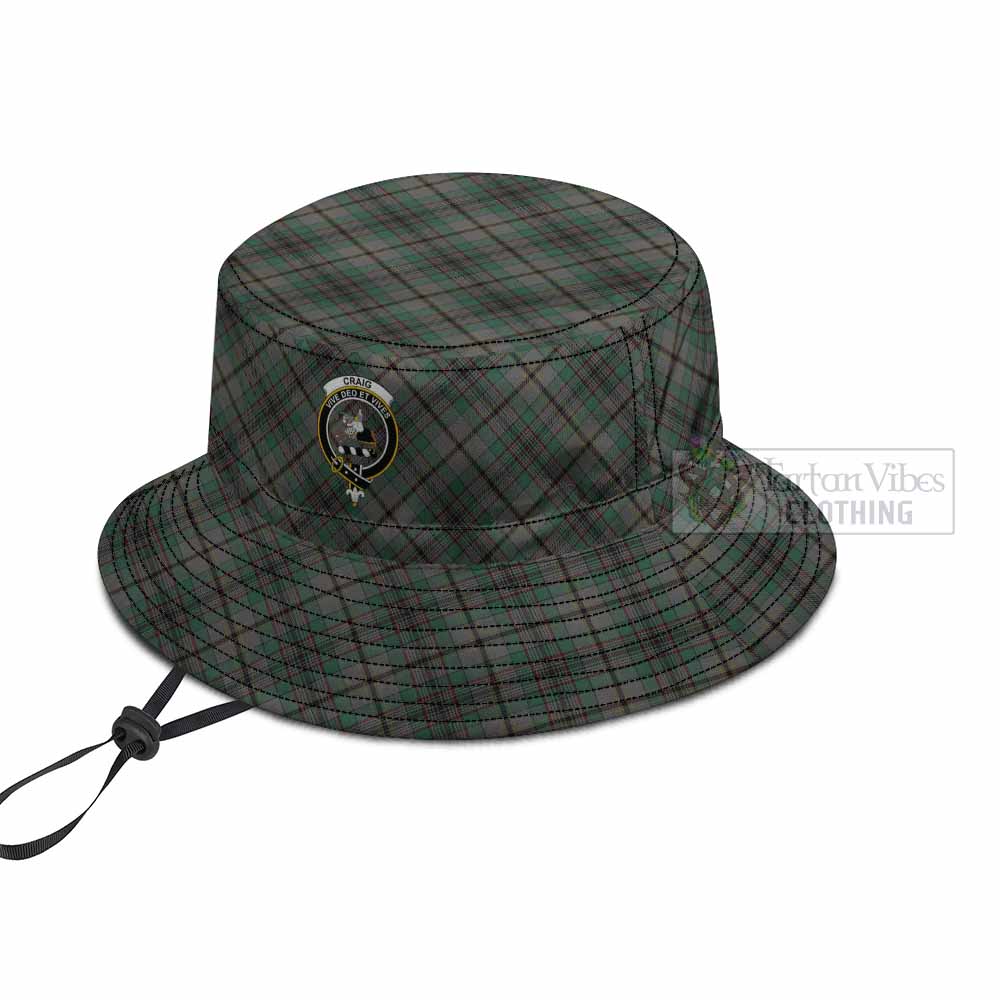 Craig Tartan Fishing Hat with Family Crest