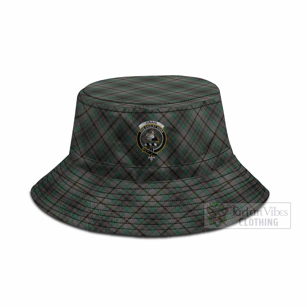 Craig Tartan Fishing Hat with Family Crest