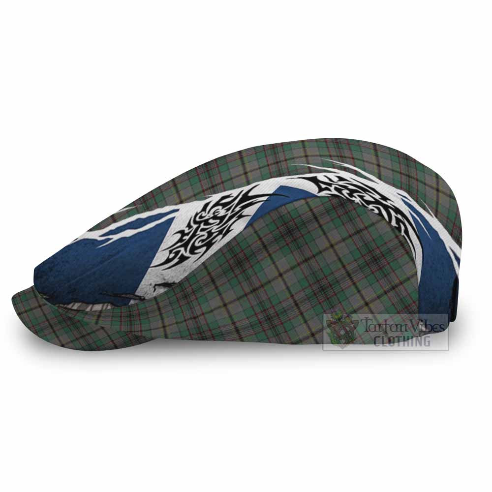 Craig Tartan Flat Cap, Jeff Cap Scotland Flag Ripped Tribal Design