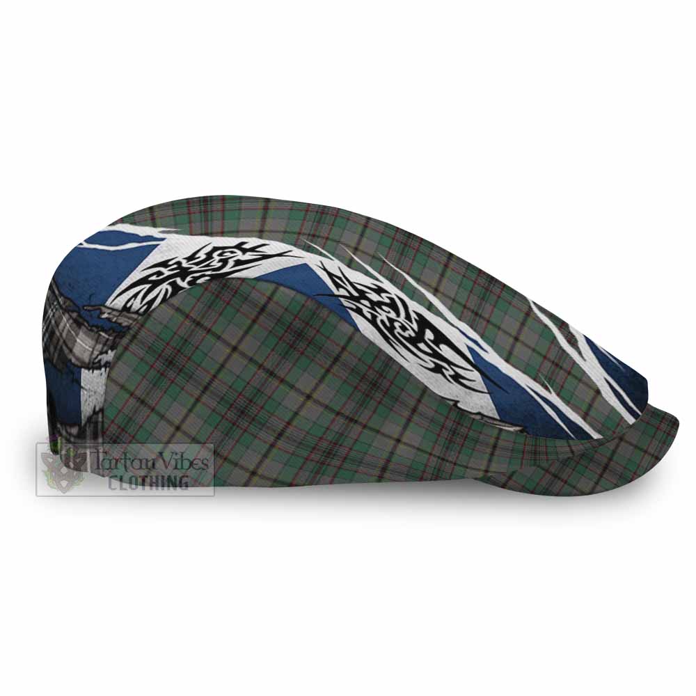 Craig Tartan Flat Cap, Jeff Cap Scotland Flag Ripped Tribal Design