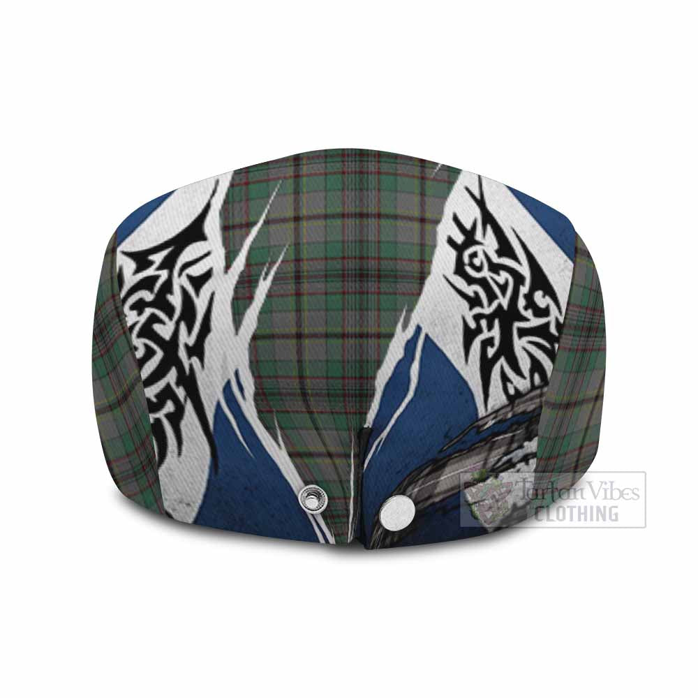 Craig Tartan Flat Cap, Jeff Cap Scotland Flag Ripped Tribal Design