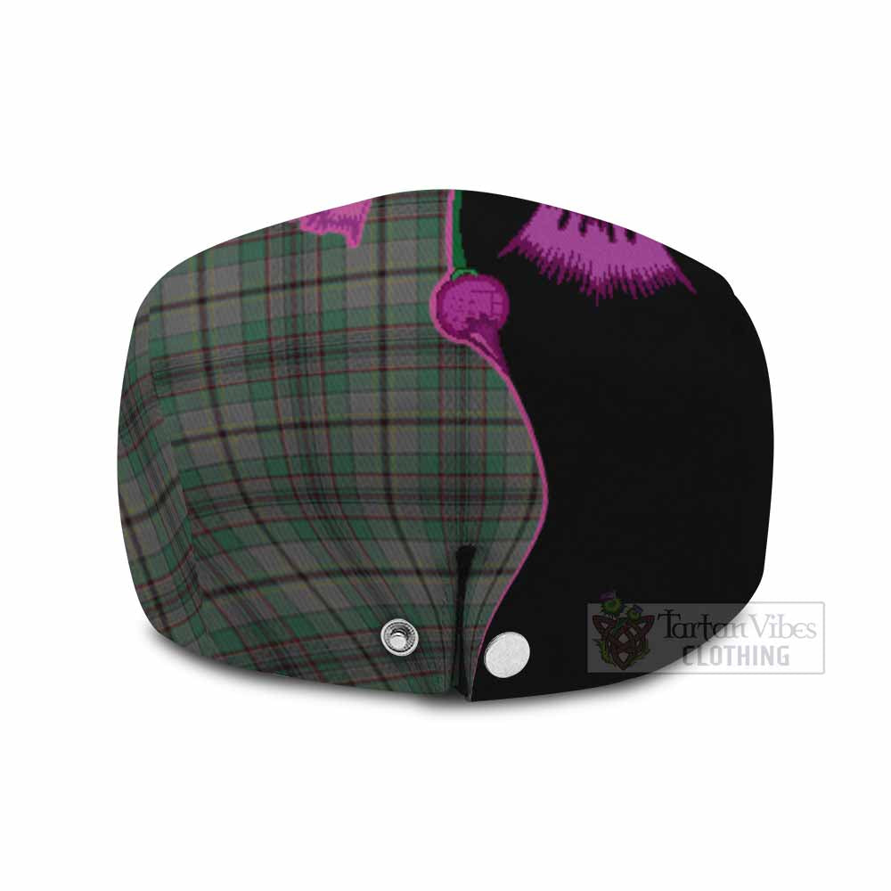 Craig Tartan Flat Cap, Jeff Cap Traditional Scottish Thistle