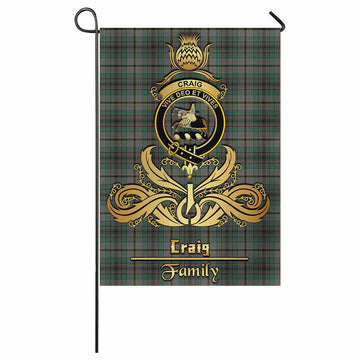 Craig Tartan Garden Flag with Highland Thistle Cherish Family Crest Style