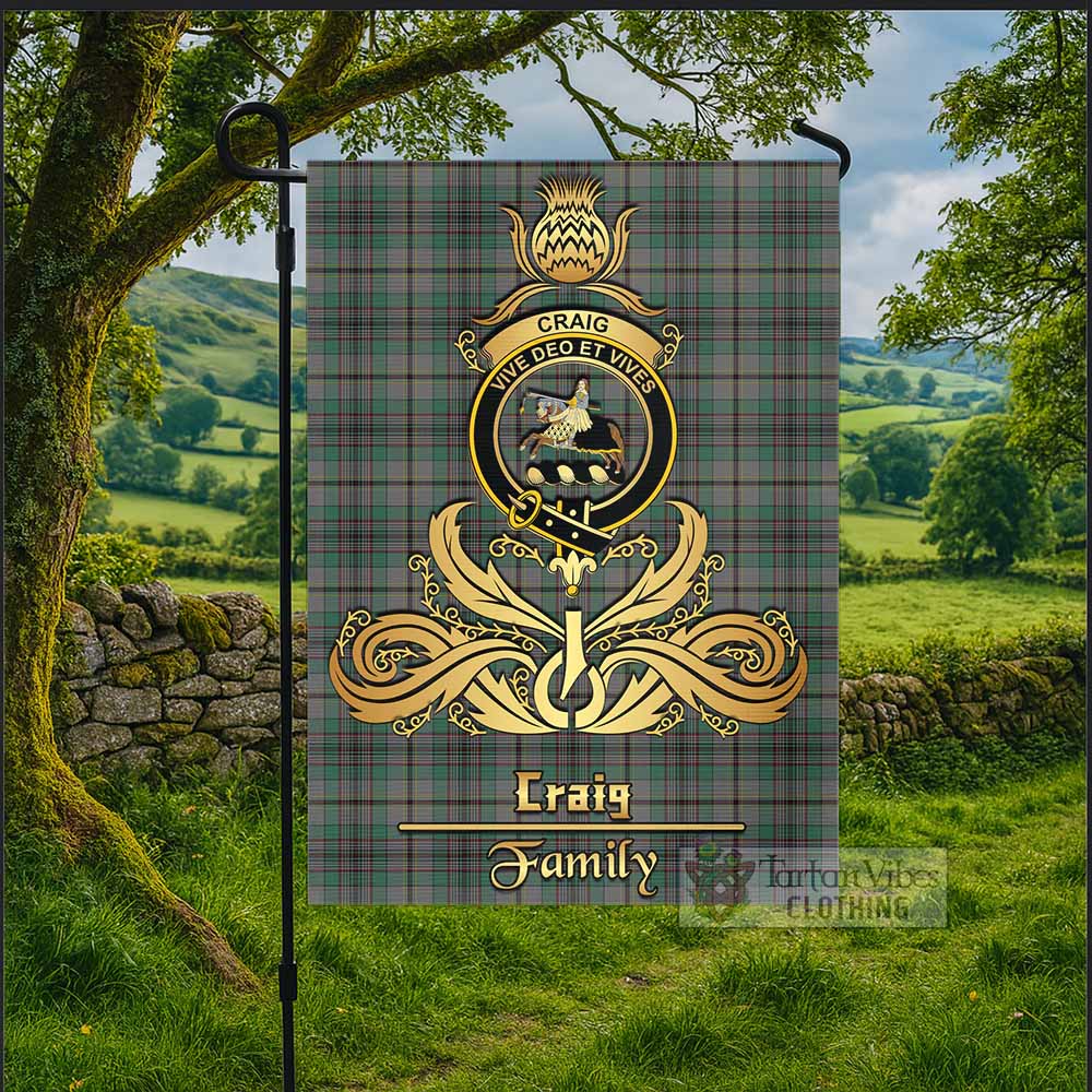 Craig Tartan Garden Flag with Highland Thistle Cherish Family Crest Style - Tartan Vibes Clothing