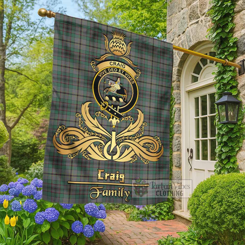 Craig Tartan Garden Flag with Highland Thistle Cherish Family Crest Style - Tartan Vibes Clothing