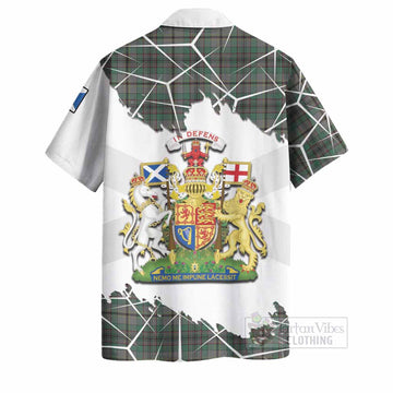 Craig Tartan Hawaiian Shirt with Family Crest and Lion Rampant Grunge Style