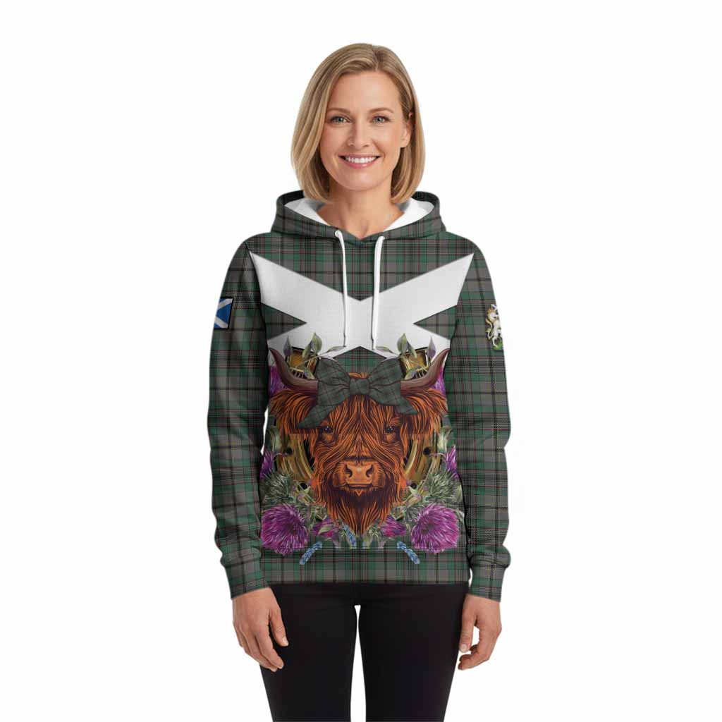Craig Tartan Hoodie Scottish Thistle Heilan Coo