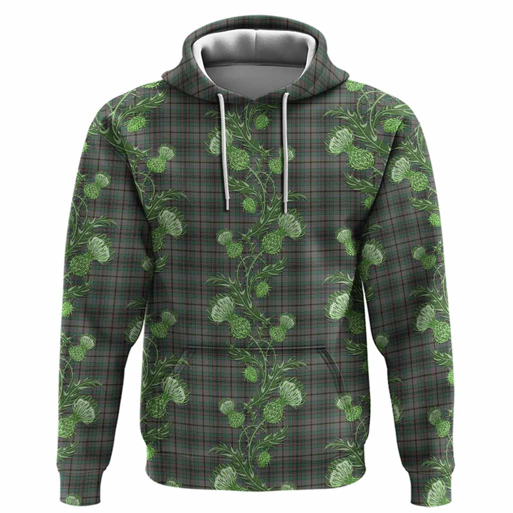 Craig Tartan Hoodie Seamless Scottish Thistle Flowers