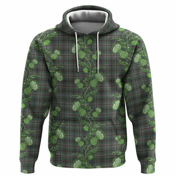 Craig Tartan Hoodie Seamless Scottish Thistle Flowers