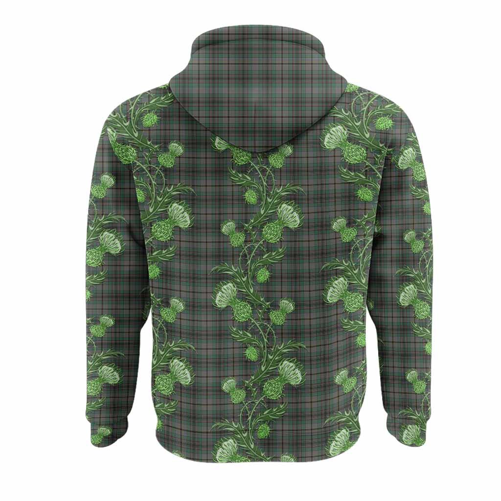 Craig Tartan Hoodie Seamless Scottish Thistle Flowers