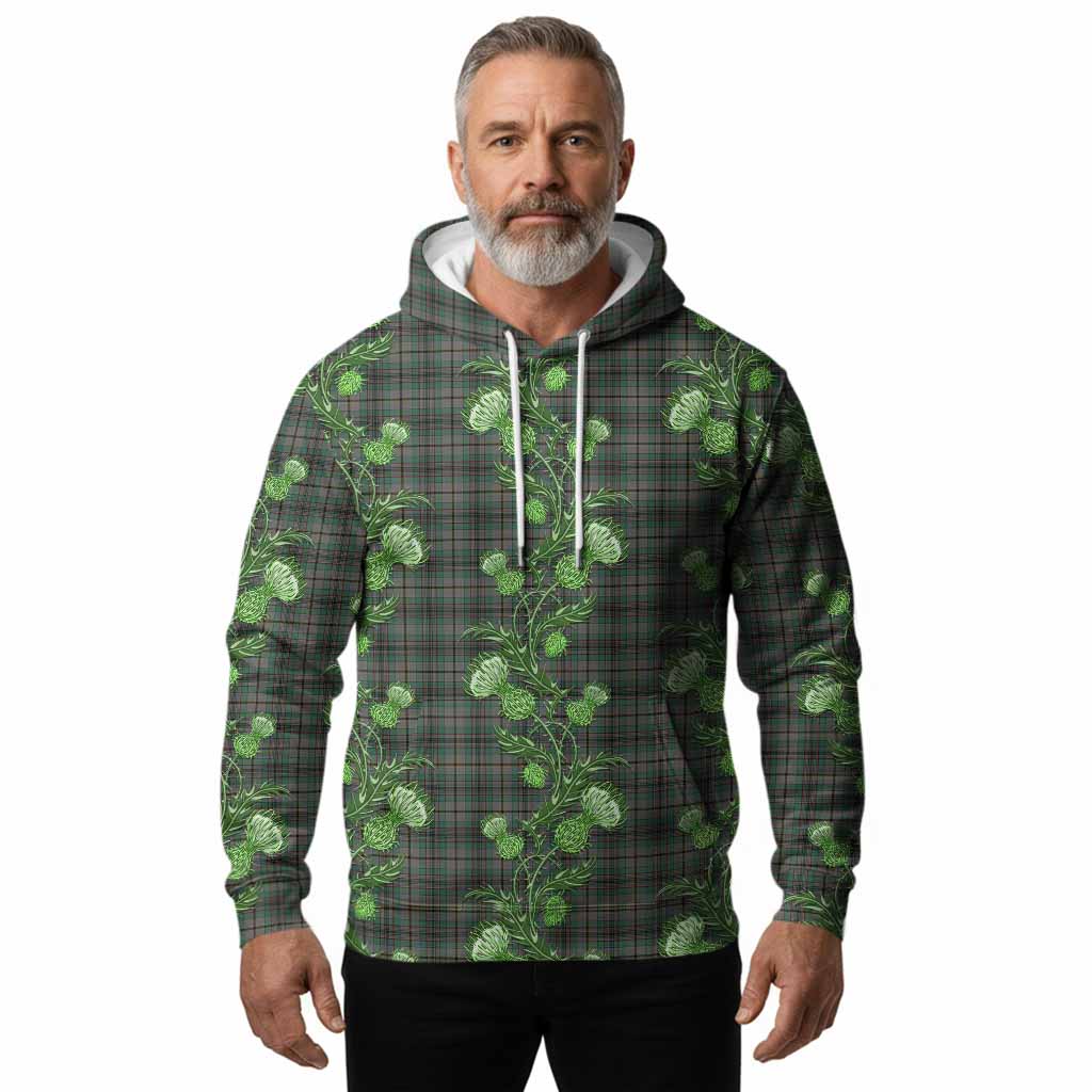 Craig Tartan Hoodie Seamless Scottish Thistle Flowers