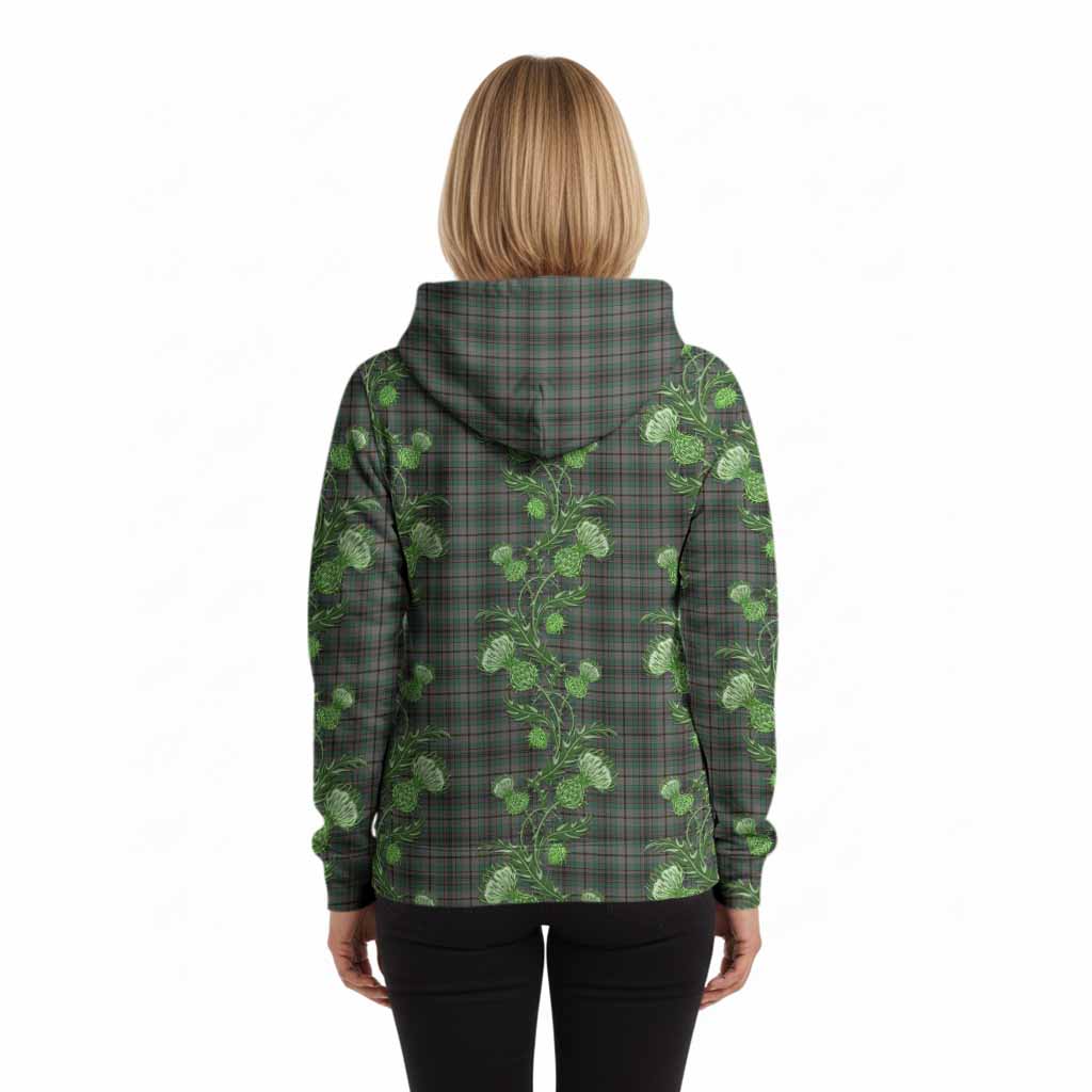 Craig Tartan Hoodie Seamless Scottish Thistle Flowers
