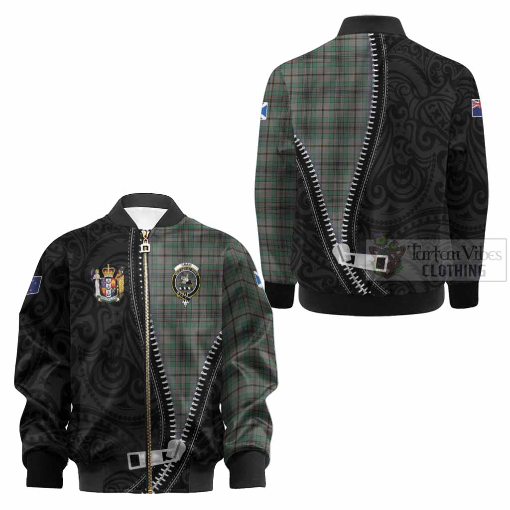 Craig Tartan Kid Bomber Jacket New Zealand Pattern Unique Zipper Stylized