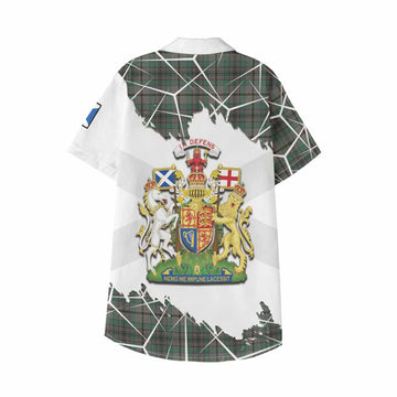 Craig Tartan Kid Hawaiian Shirt with Family Crest and Lion Rampant Grunge Style