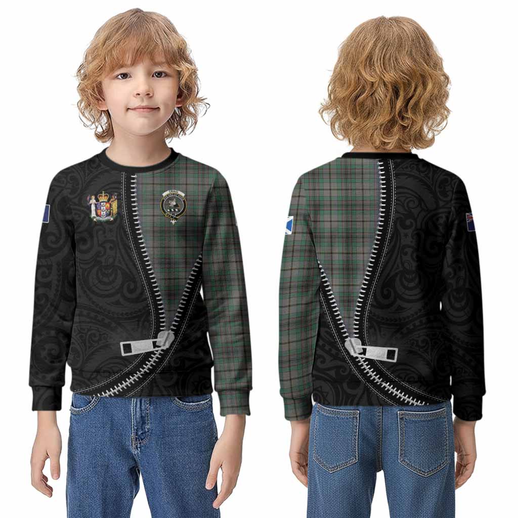 Craig Tartan Kid Knitted Sweatshirt New Zealand Pattern Unique Zipper Stylized