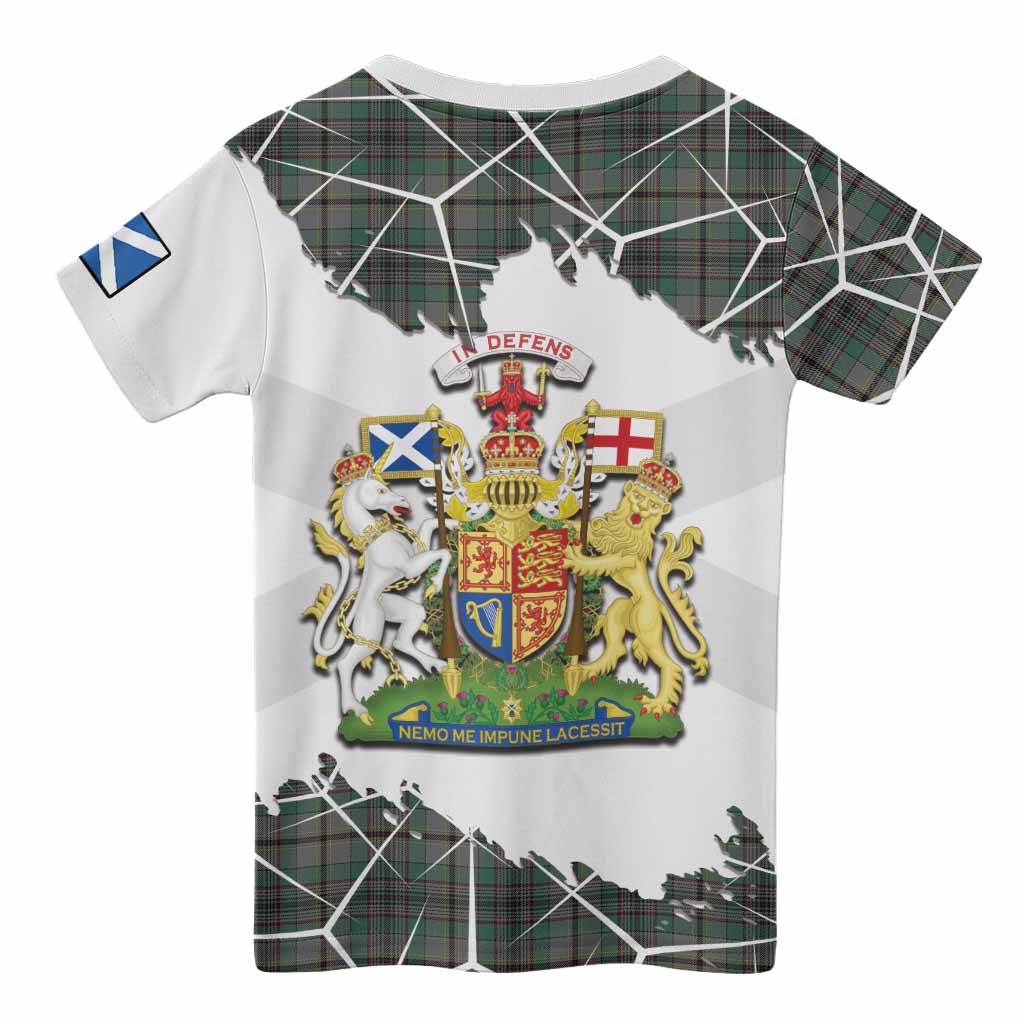 Craig Tartan Kid T-shirt with Family Crest and Lion Rampant Grunge Style