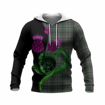 Craig Tartan Knitted Hoodie Traditional Scottish Thistle