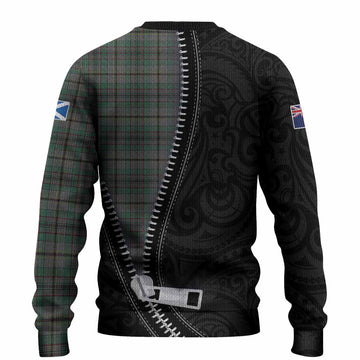 Craig Tartan Knitted Sweater New Zealand Pattern Unique Zipper Stylized