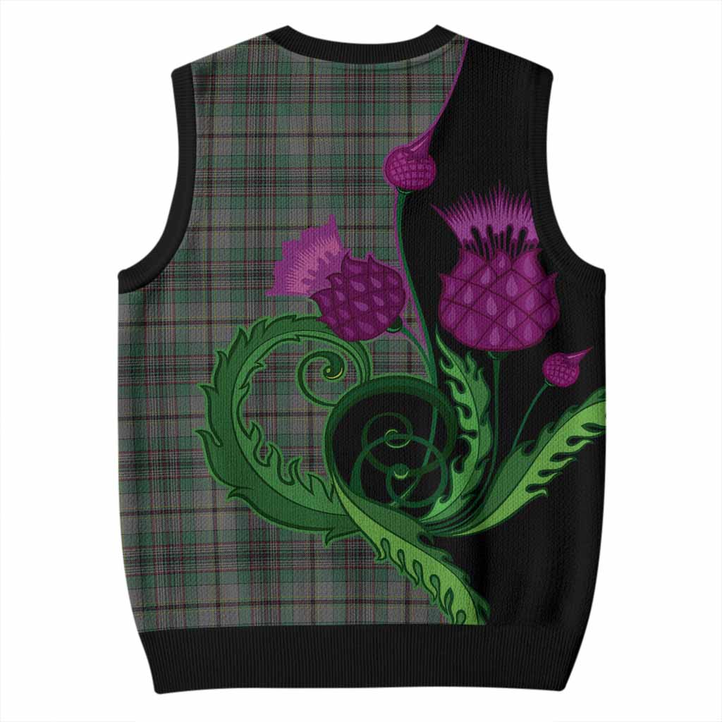 Craig Tartan Knitted V-Neck Vest Traditional Scottish Thistle